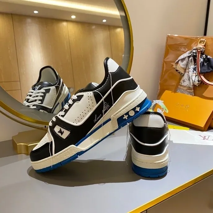 Louis Vuitton Trainer Sneaker Black in White Virgil Abloh Louis Vuitton Trainer Sneaker Black in White Virgil Abloh