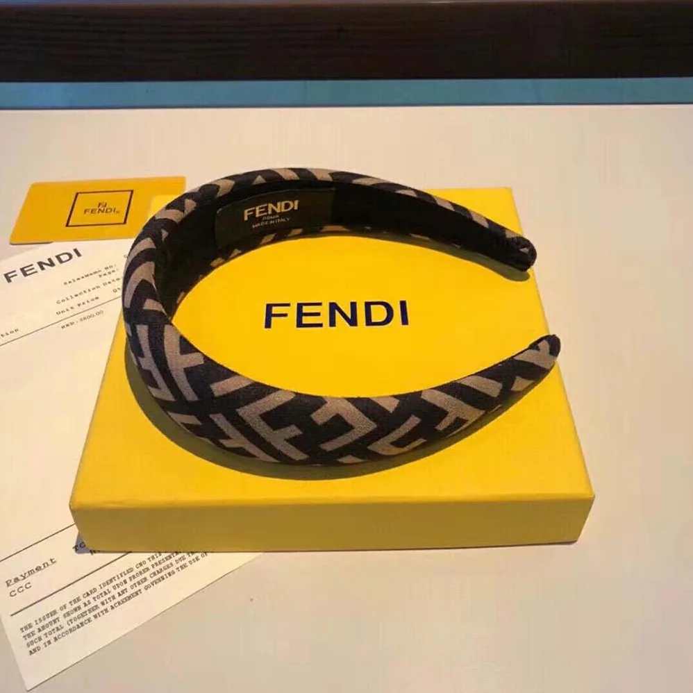 Fendi Headband in Brown Wool Cashmere and Silk for Women