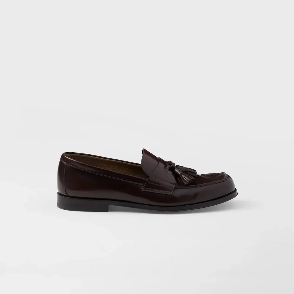 Prada Brushed Leather Loafers Sienna 2DB214_055_F0038_F_C000 Prada Brushed Leather Loafers Sienna 2DB214_055_F0038_F_C000