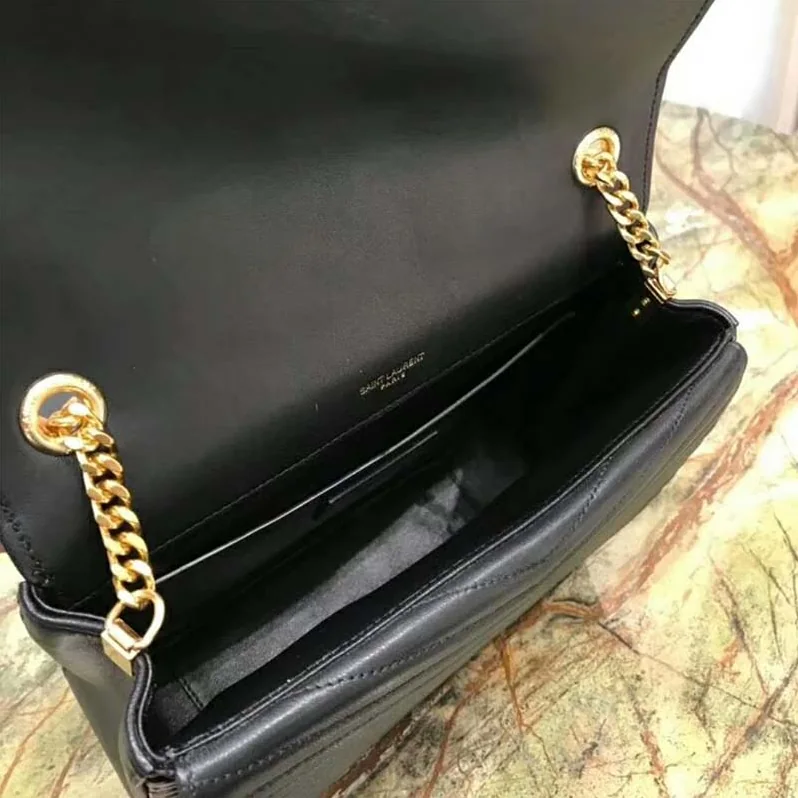 Saint Laurent YSL Medium Sulpice in Quilted Lambskin for Women in Black Saint Laurent YSL Medium Sulpice in Quilted Lambskin for Women in Black
