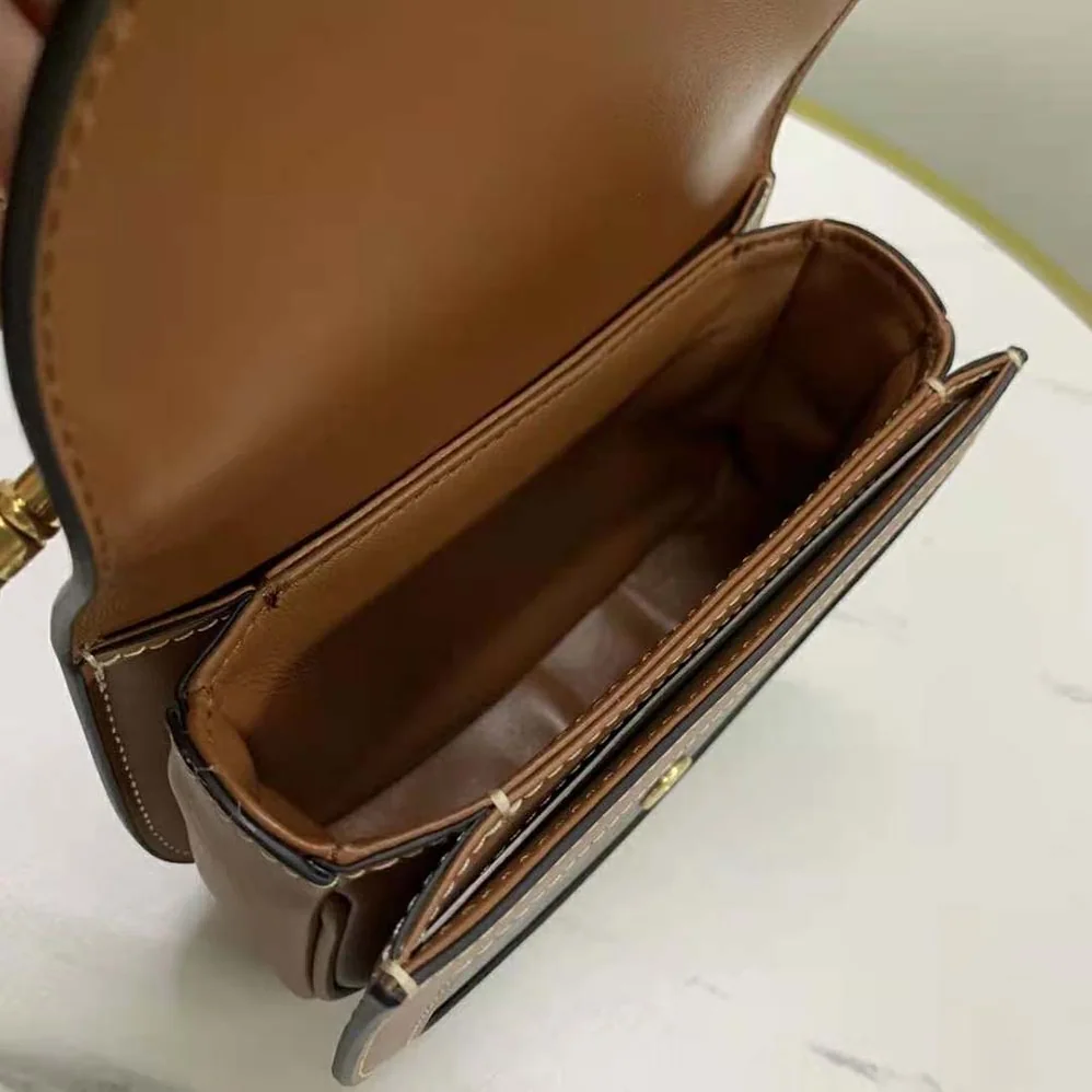 Celine Mini Besace Triomphe in Shiny Calfskin for Women in Brown Celine Mini Besace Triomphe in Shiny Calfskin for Women in Brown