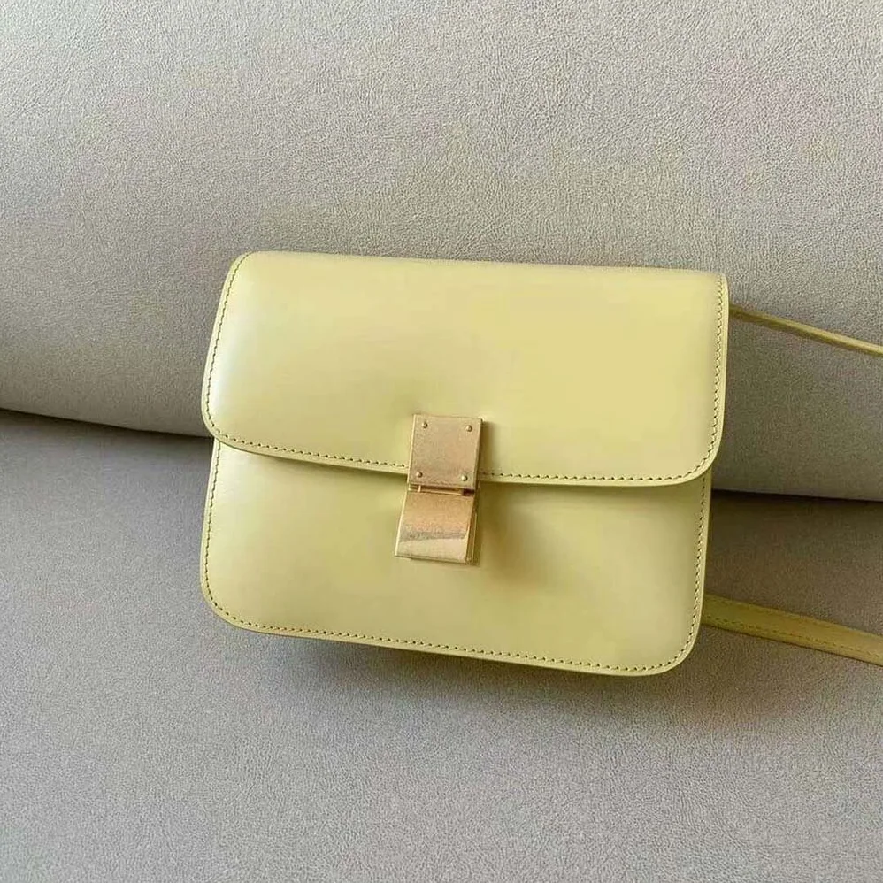 Celine Teen Classic Bag in Box Calfskin for Women in Yellow Celine Teen Classic Bag in Box Calfskin for Women in Yellow