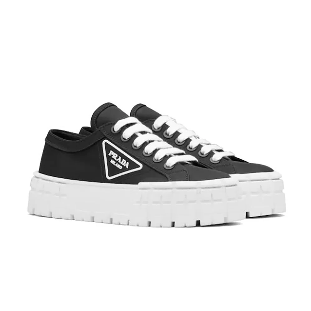 Prada Nylon Gabardine Sneakers in 50mm Heel for Women in Black Prada Nylon Gabardine Sneakers in 50mm Heel for Women in Black