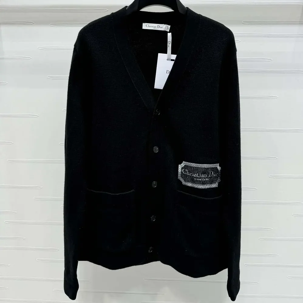 Dior Christian Dior Couture Cardigan Black Cashmere Jersey for Women Dior Christian Dior Couture Cardigan Black Cashmere Jersey for Women