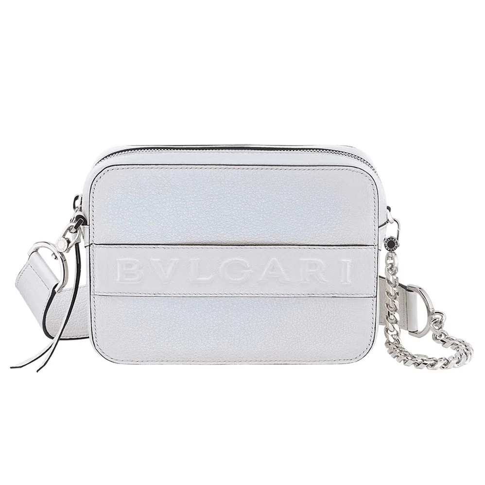 Bvlgari Bvlgari Logo Camera Bag in Calf Leather for Women in White Bvlgari Bvlgari Logo Camera Bag in Calf Leather for Women in White