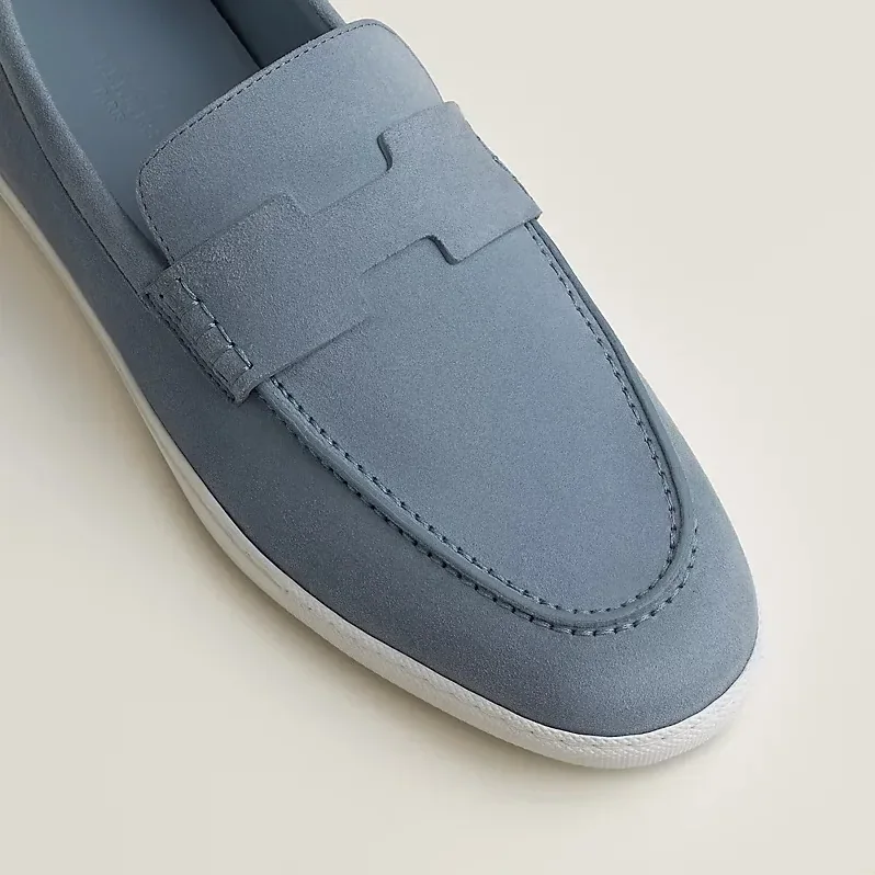 Hermes Job Loafers Bleu Grignon Hermes Job Loafers Bleu Grignon