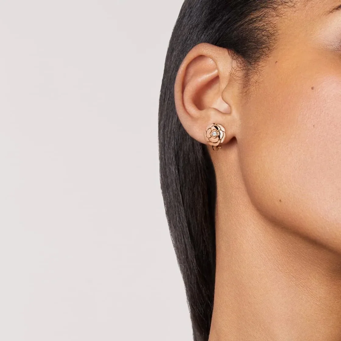 Chanel Extrait De Camélia Earrings Rose Gold Chanel Extrait De Camélia Earrings Rose Gold