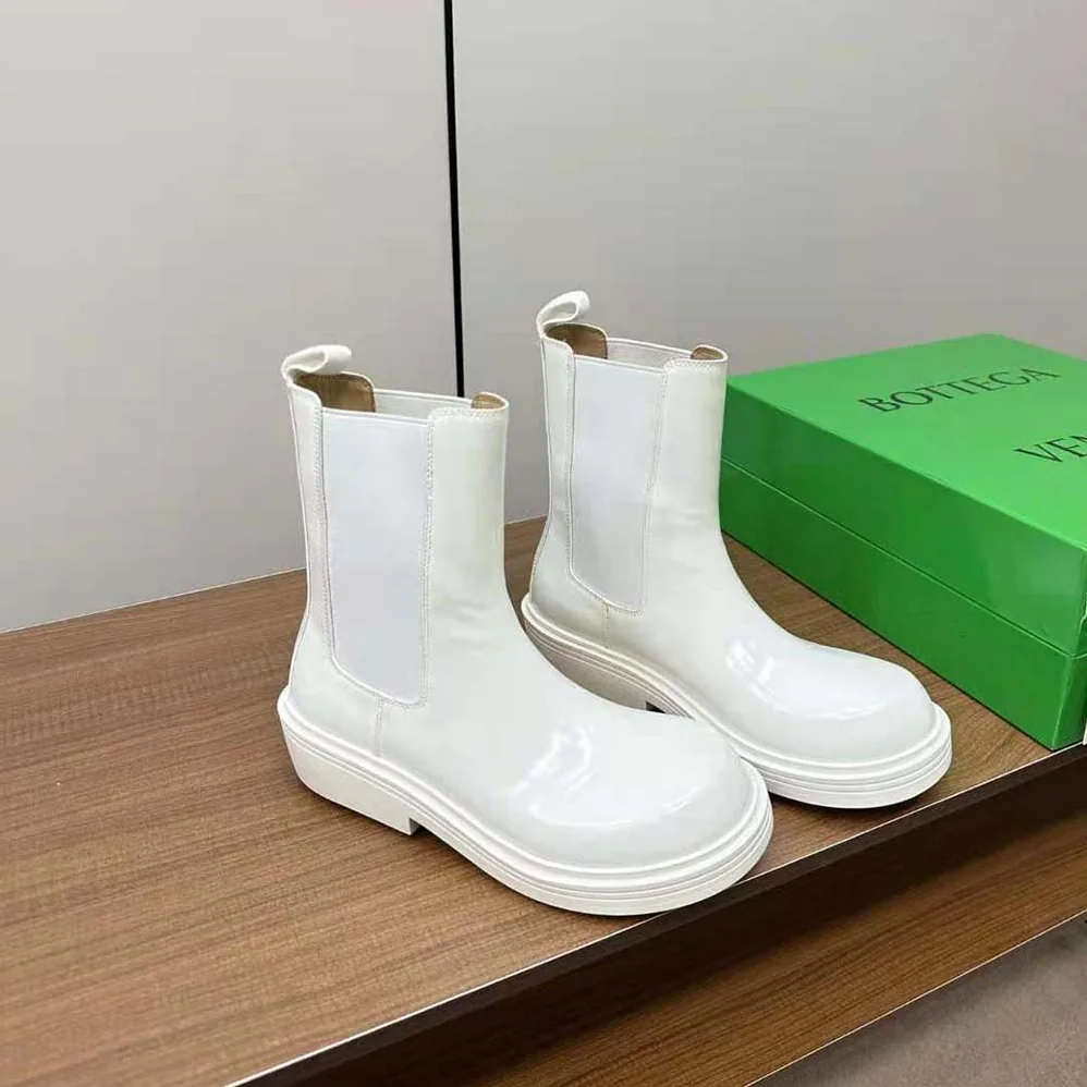 Bottega Veneta Fireman Chelsea Ankle Boot for Women in White Bottega Veneta Fireman Chelsea Ankle Boot for Women in White