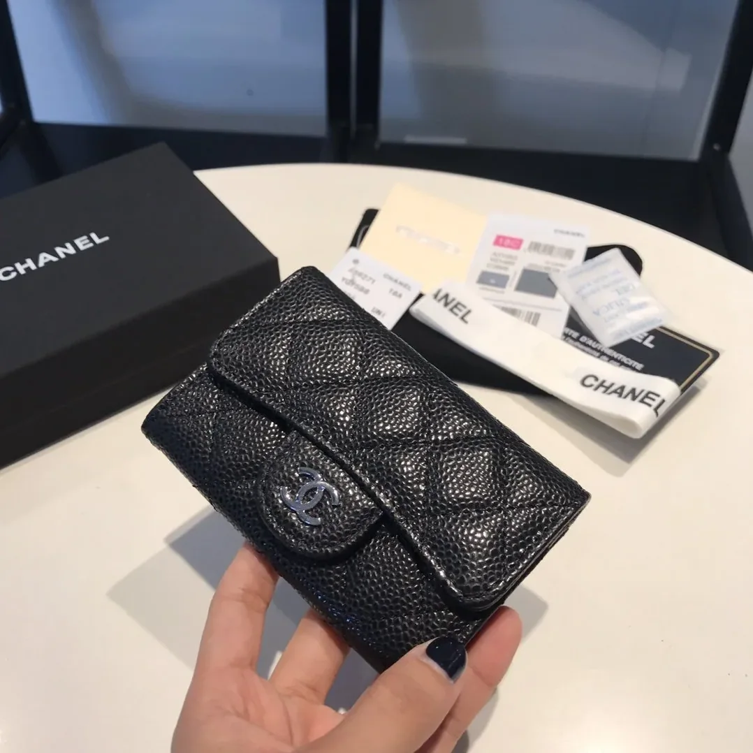 Chanel Classic Card Holder Silver Hardware Black Chanel Classic Card Holder Silver Hardware Black