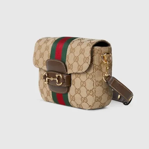 Gucci Horsebit 1955 Small Shoulder Bag / Sand And Dark Brown Gold Hardware