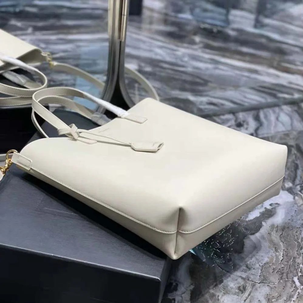 Saint Laurent YSL Shopping Saint Laurent Toy in Supple Leather for Women in White