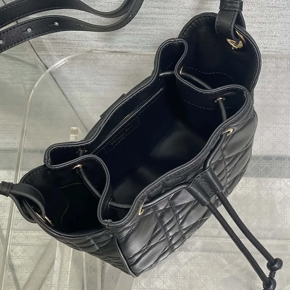 Dior Small D-Motion Bag Black Macrocannage Lambskin for Women Dior Small D-Motion Bag Black Macrocannage Lambskin for Women