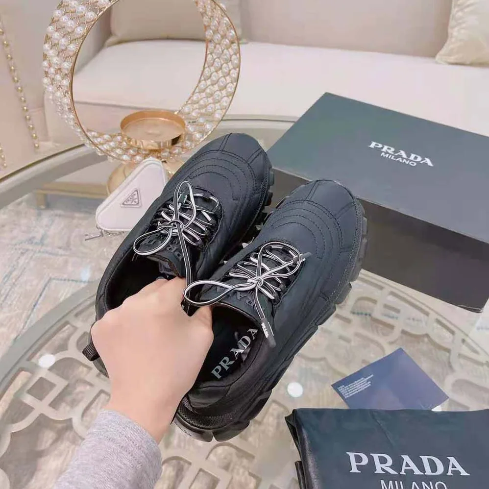 Prada Rush Gabardine Re-Nylon Sneakers for Women in Black Prada Rush Gabardine Re-Nylon Sneakers for Women in Black