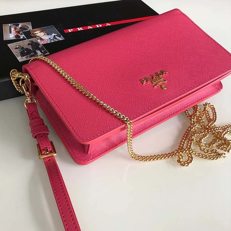Prada Saffiano Leather Mini Bag for Women in Pink