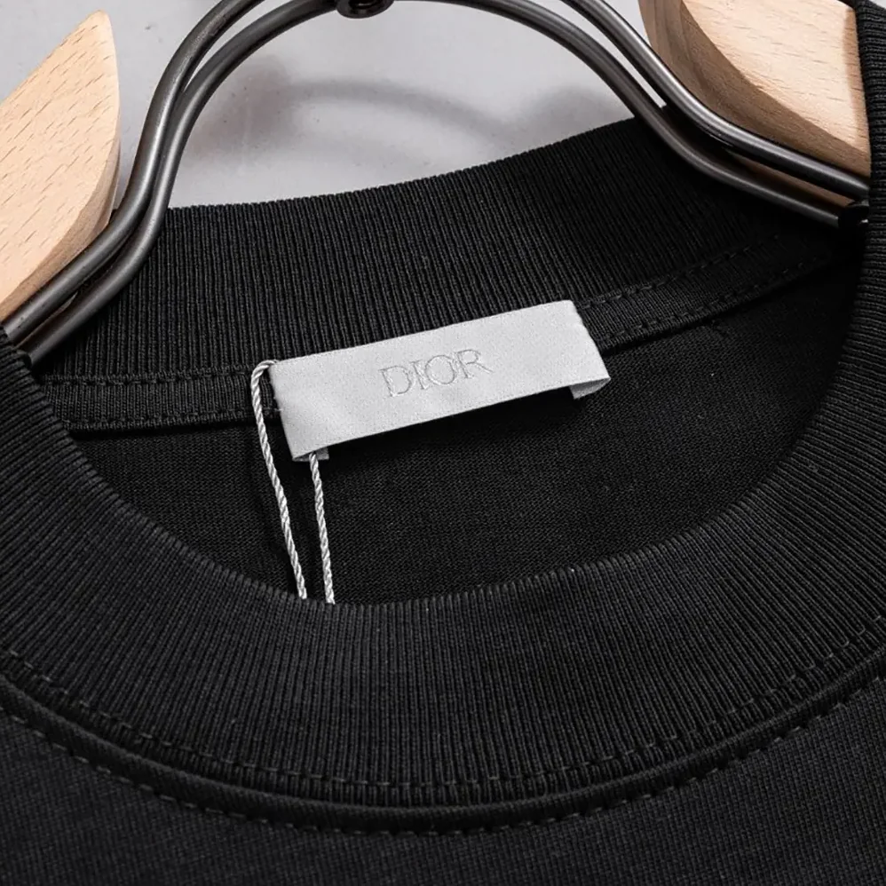 Dior T-Shirt with Pocket Relaxed Fit Gray Cotton Jersey for Men