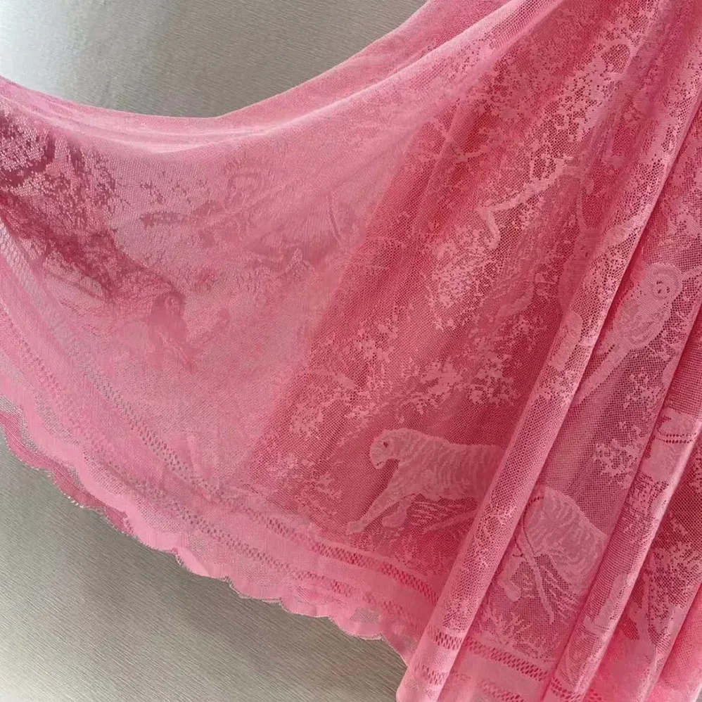 Dior Dioriviera Mid-Length Flared Skirt Cherry Blossom Pink for Women