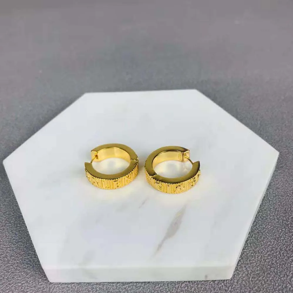 Balenciaga Force Striped Earrings in Gold Sterling Silver for Women Balenciaga Force Striped Earrings in Gold Sterling Silver for Women