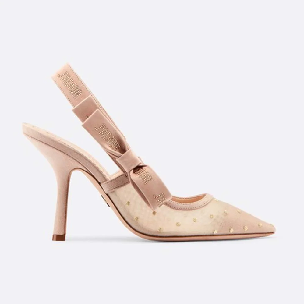 Dior J'adior Plumetis Slingback Pump Strass 10cm Heel for Women in Sandy Dior J'adior Plumetis Slingback Pump Strass 10cm Heel for Women in Sandy