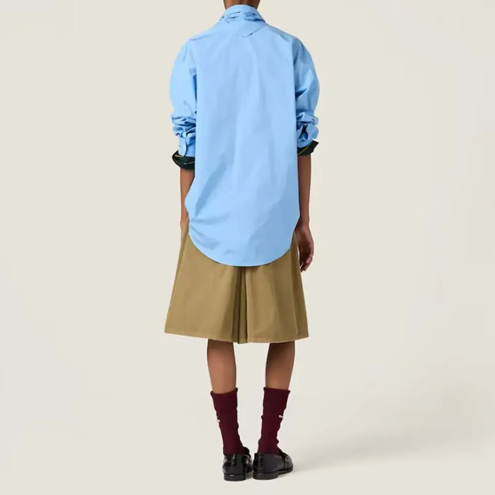 Miu Miu Poplin Shirt with Scarf for Women Miu Miu Poplin Shirt with Scarf for Women