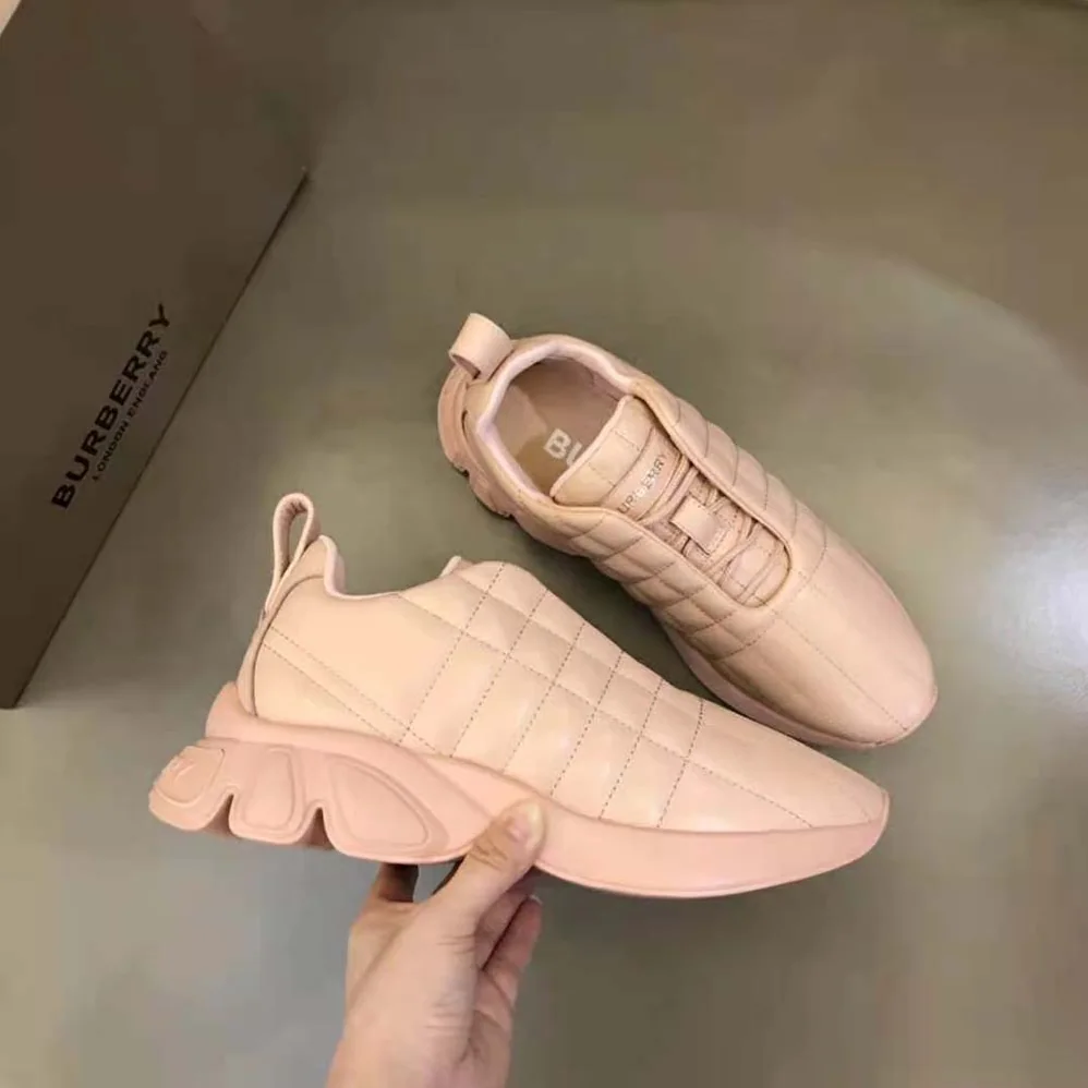 Burberry Quilted Leather Classic Sneakers for Unisex in Sandy Burberry Quilted Leather Classic Sneakers for Unisex in Sandy