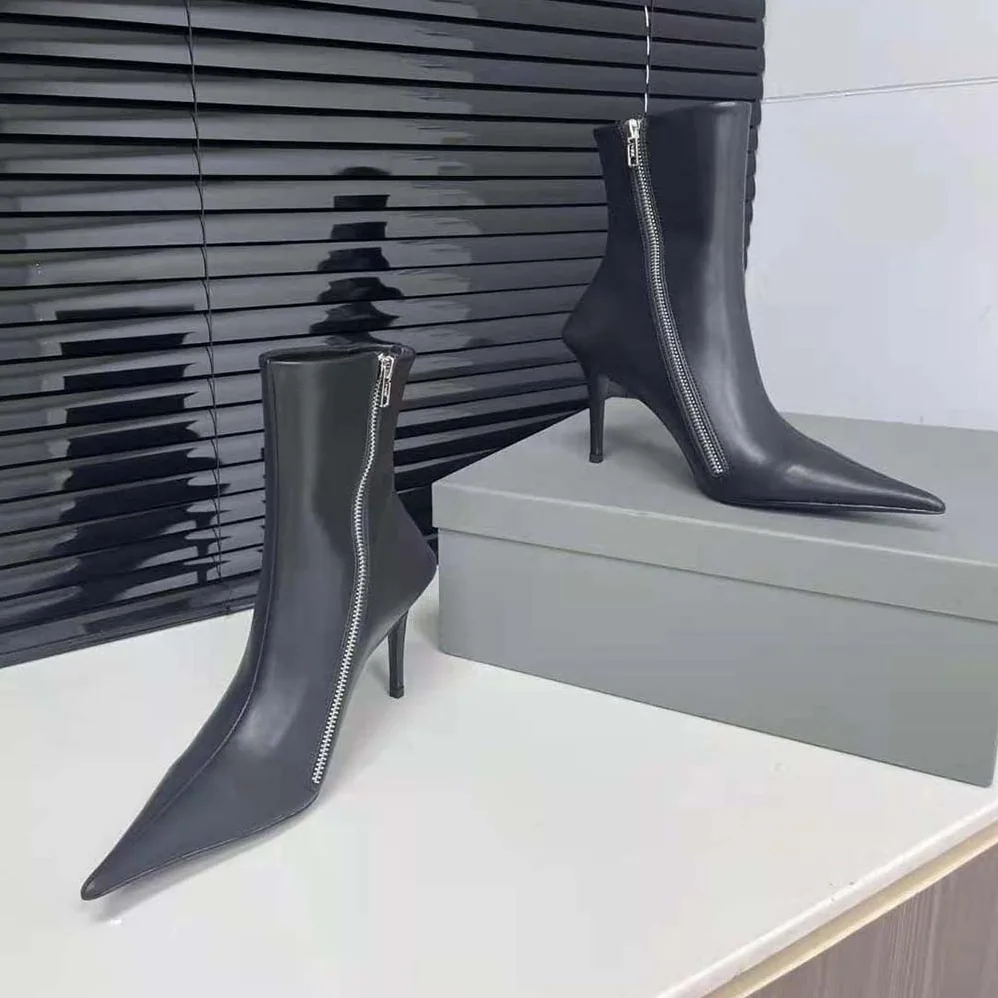 Balenciaga Witch 110mm Bootie in Black Shiny Soft Sheepskin for Women Balenciaga Witch 110mm Bootie in Black Shiny Soft Sheepskin for Women
