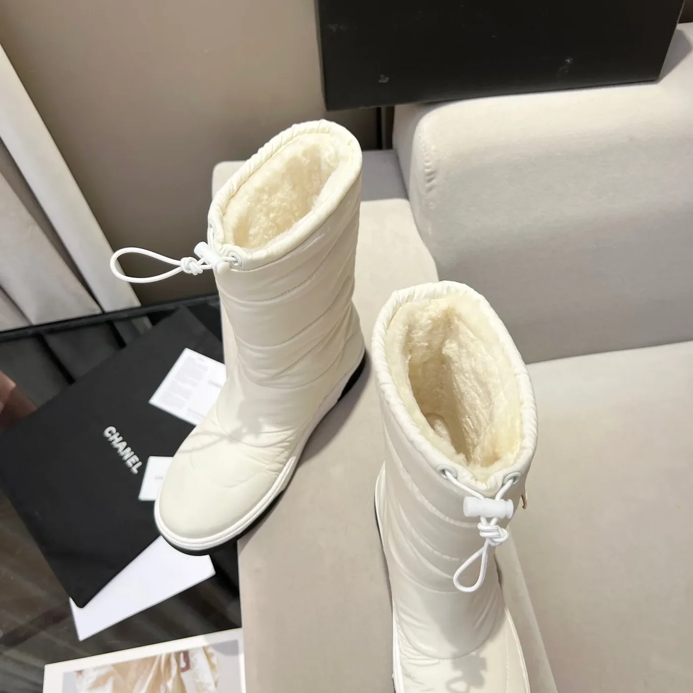 Chanel Short Boots White Chanel Short Boots White