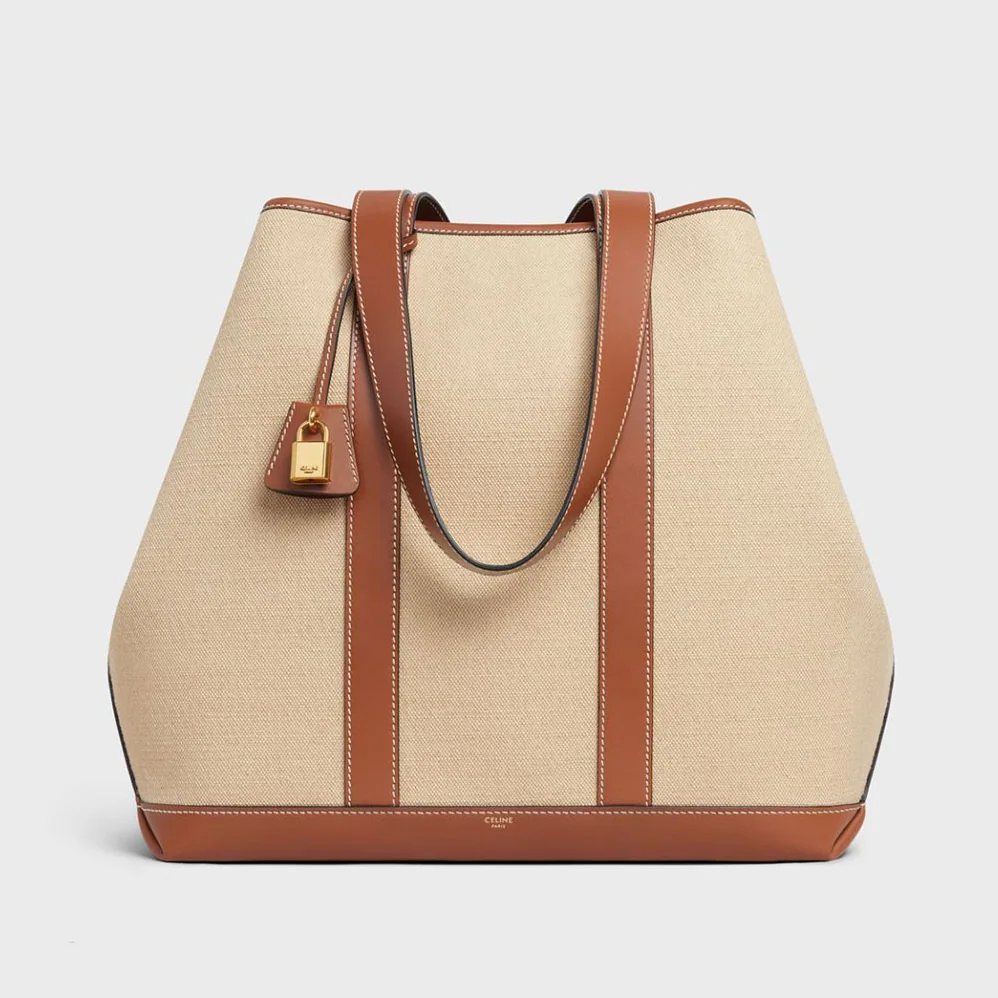 Celine Cabas Marin in Textile and Calfskin for Women Celine Cabas Marin in Textile and Calfskin for Women