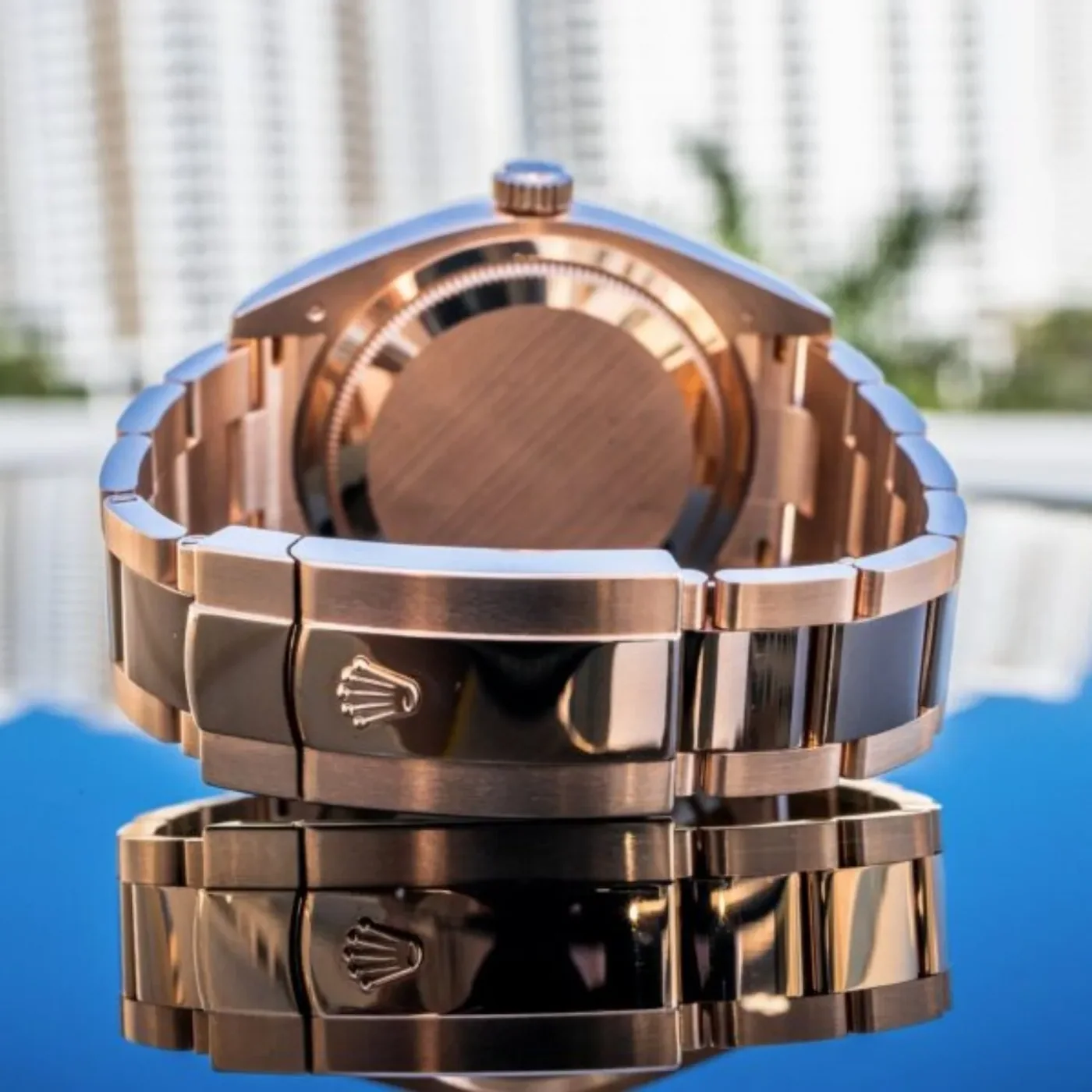Rolex Sky Dweller Watch Rose Gold Toned Chocolate Dial