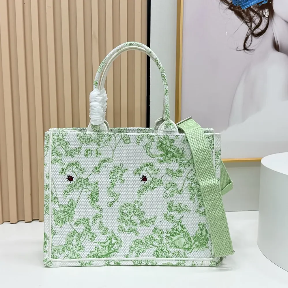 Dior Mini Dior Book Tote with Strap Green and White Toile de Jouy Clover for Women Dior Mini Dior Book Tote with Strap Green and White Toile de Jouy Clover for Women