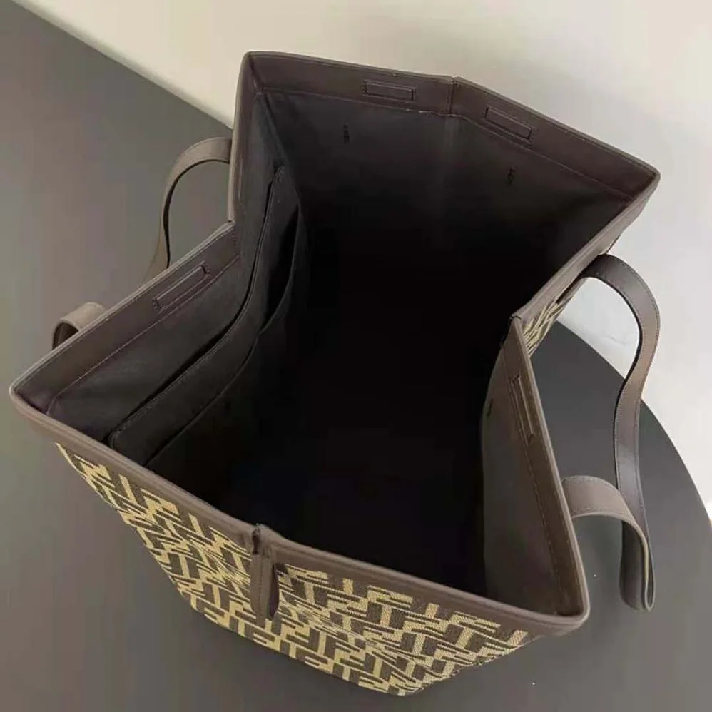 Fendi Origami Large Brown FF Jacquard Fabric Bag that can be Transformed for Women Fendi Origami Large Brown FF Jacquard Fabric Bag that can be Transformed for Women