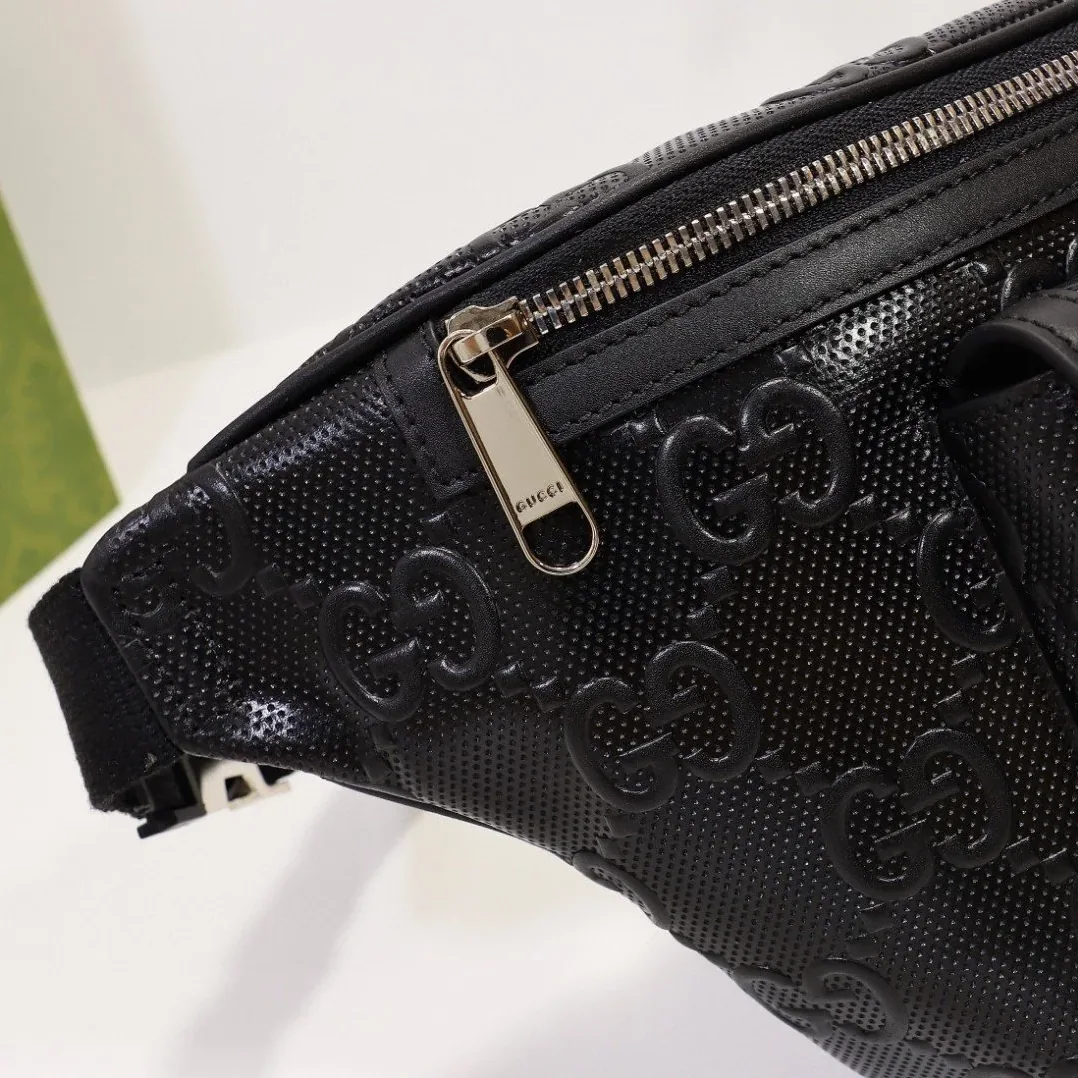 Gucci Embossed Belt Bag Black / Gucci Embossed Belt Bag Black /