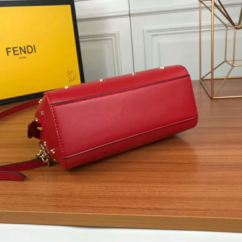 Fendi Peekaboo XS Leather Mini-Bag for Women in Red
