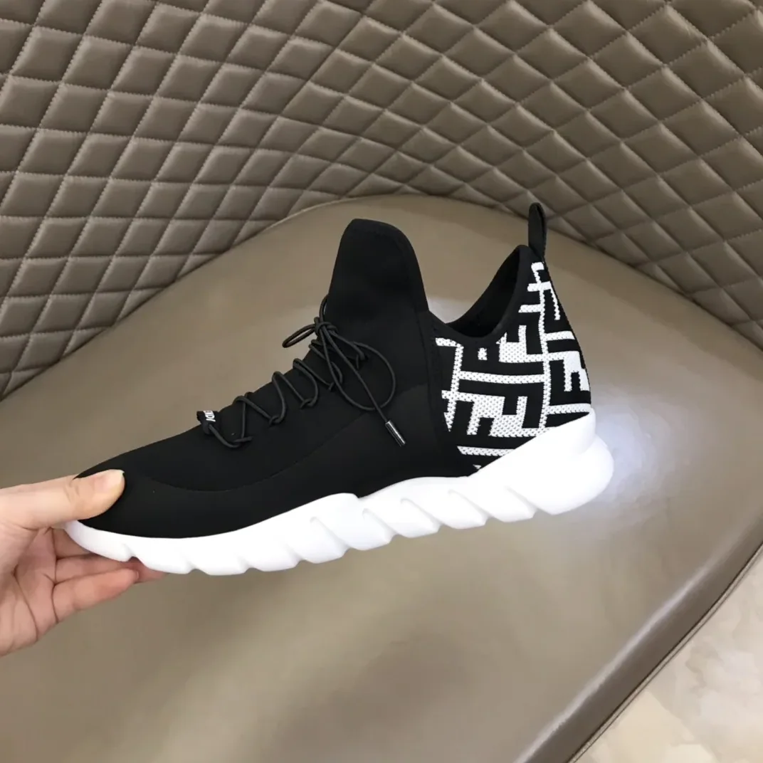 Fendi FD Technical Mesh High in Tops Sneakers White Fendi FD Technical Mesh High in Tops Sneakers White