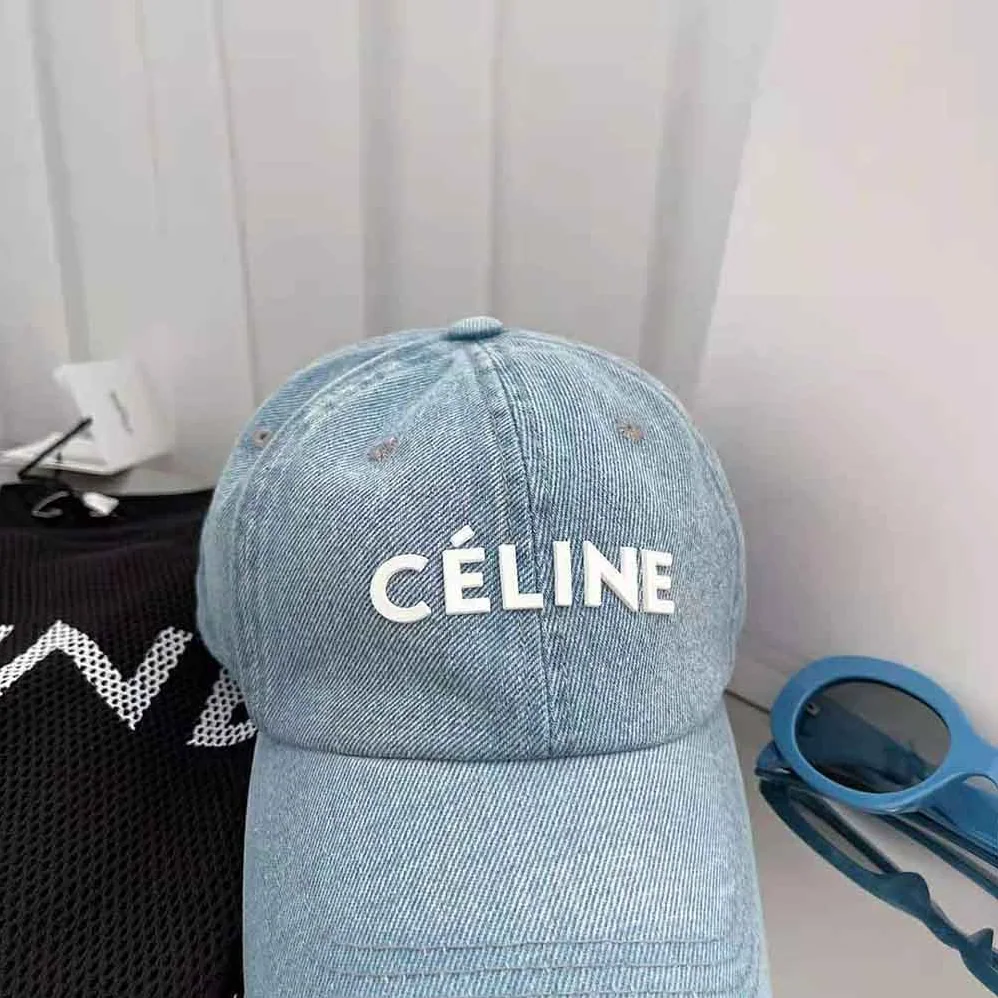 Celine Denim Baseball Cap for Women in Blue Celine Denim Baseball Cap for Women in Blue
