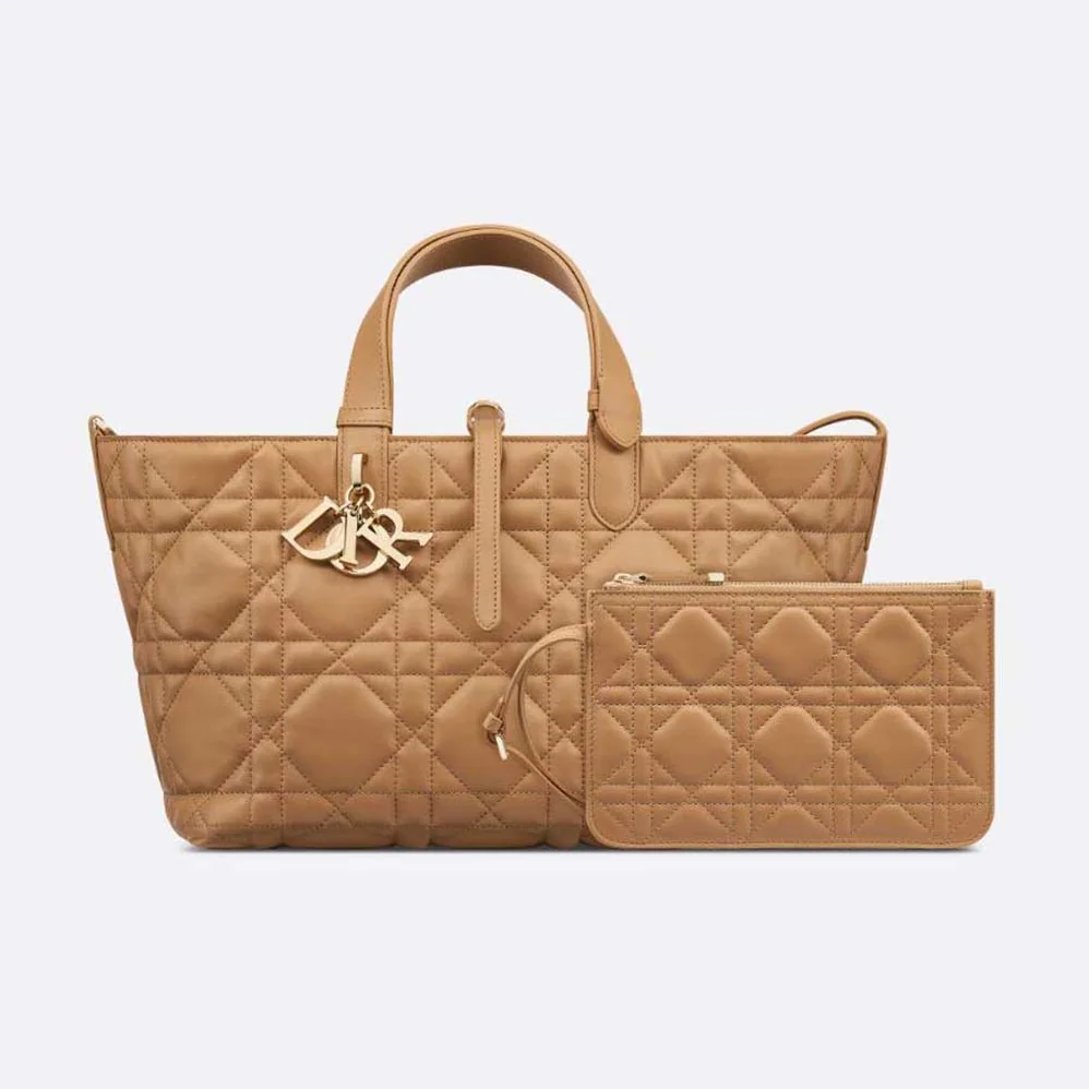 Dior Medium Dior Toujours Bag Medium Tan Macrocannage Calfskin for Women