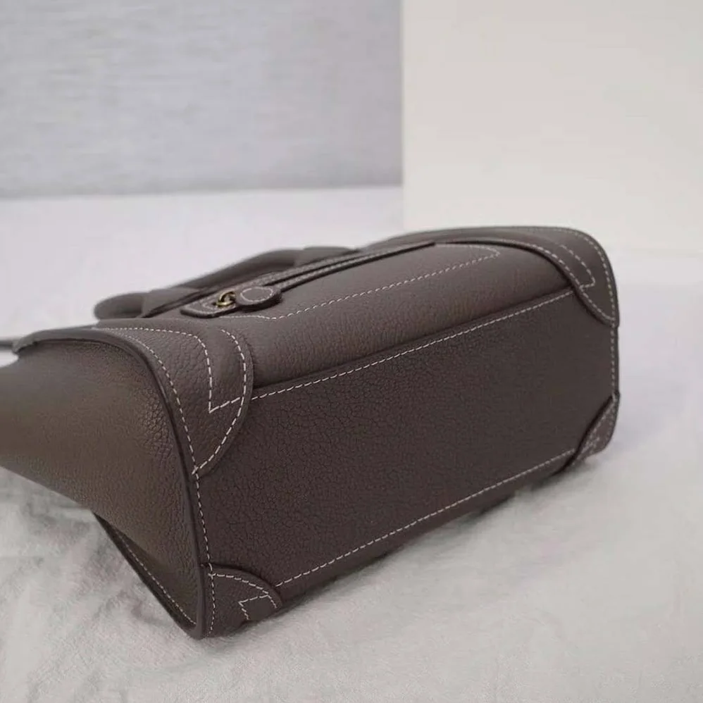 Celine Nano Luggage Bag in Drummed Calfskin for Women in Brown