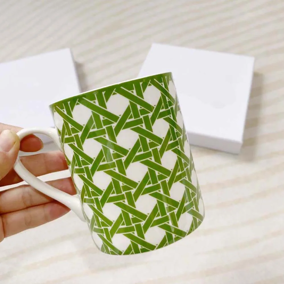 Dior Set of Two Mugs Green Cannage Provence for Unisex Dior Set of Two Mugs Green Cannage Provence for Unisex