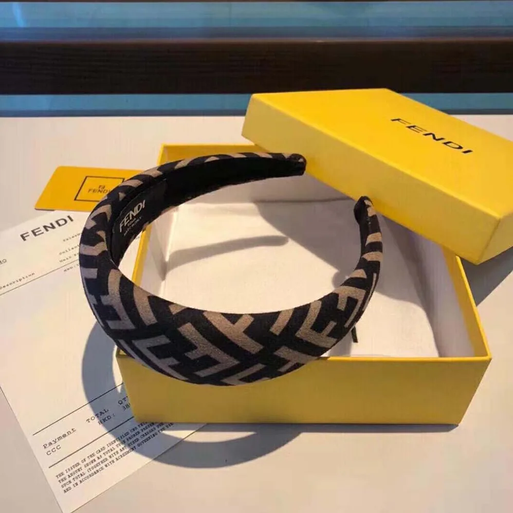 Fendi Headband in Brown Wool Cashmere and Silk for Women