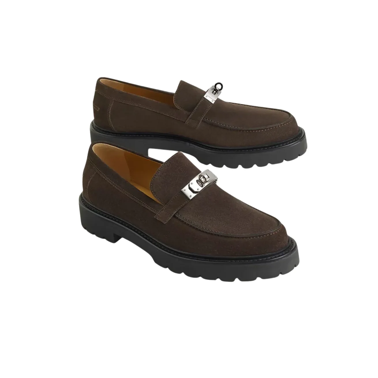 Hermes Icone Loafers Marron Ebene Hermes Icone Loafers Marron Ebene