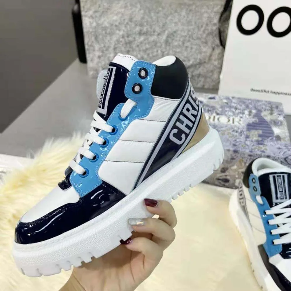 Dior D-Player Sneaker Blue Multicolor Technical Fabric Suede and Calfskin for Unisex