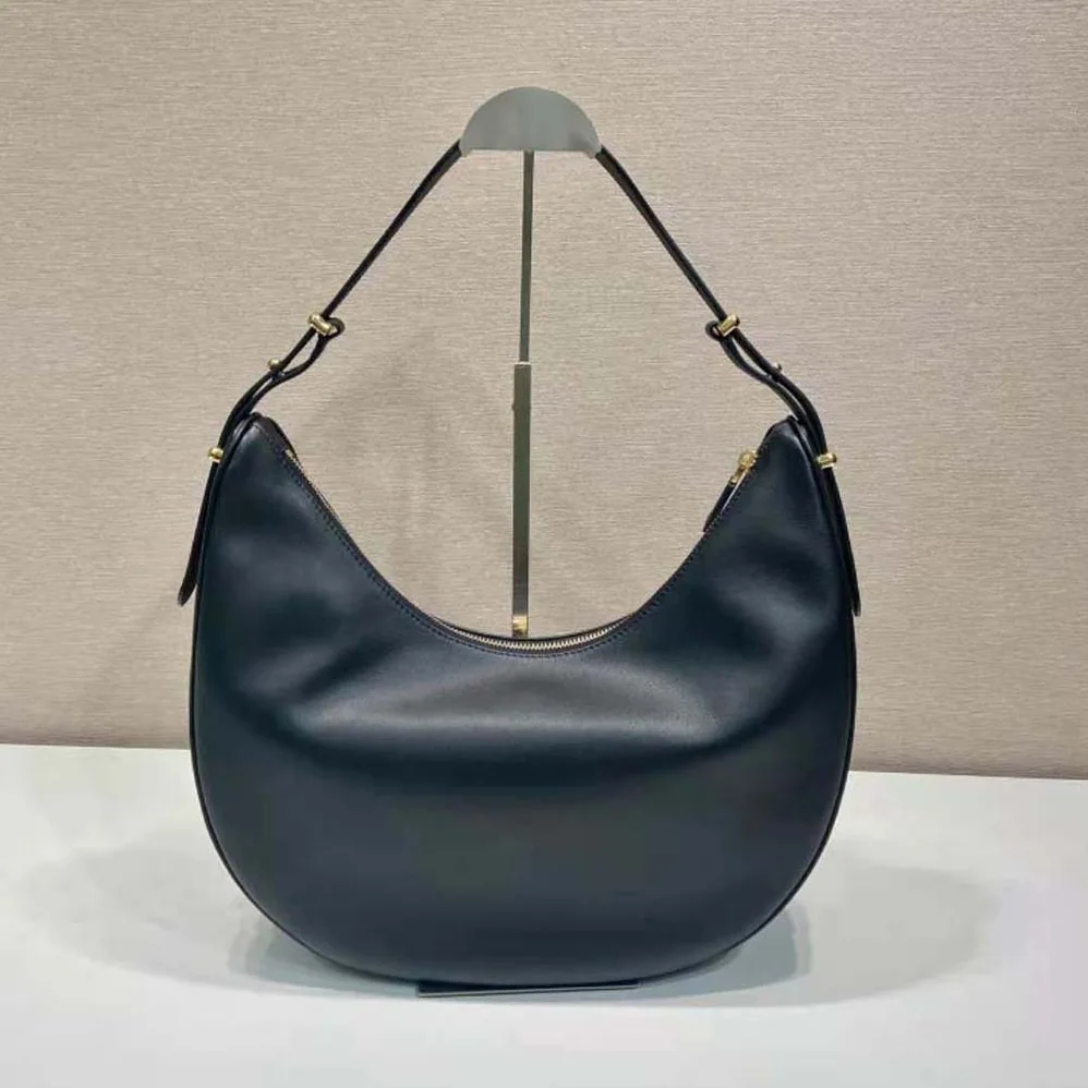 Prada Large Leather Shoulder Bag for Women in Black Prada Large Leather Shoulder Bag for Women in Black