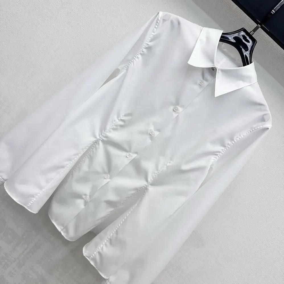Dior Peplum Blouse White Cotton Poplin for Women