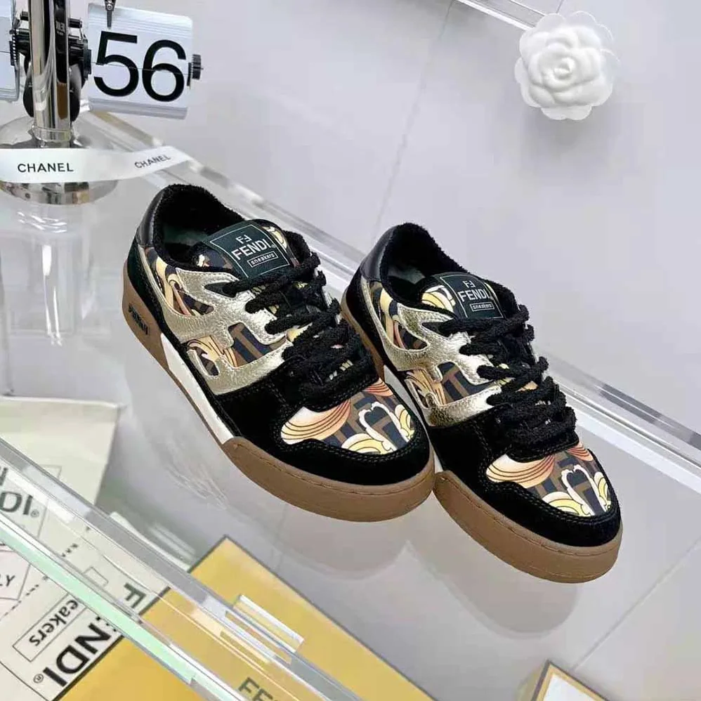 Fendi Match Fendace Black Suede Low for Unisex in Tops