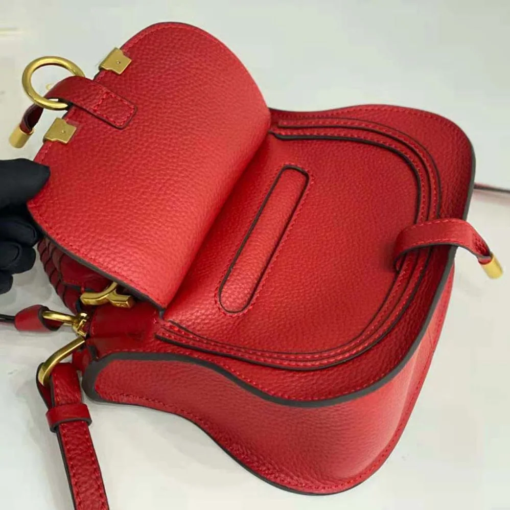 Chloe Marcie Mini Double Carry Bag for Women in Red Chloe Marcie Mini Double Carry Bag for Women in Red