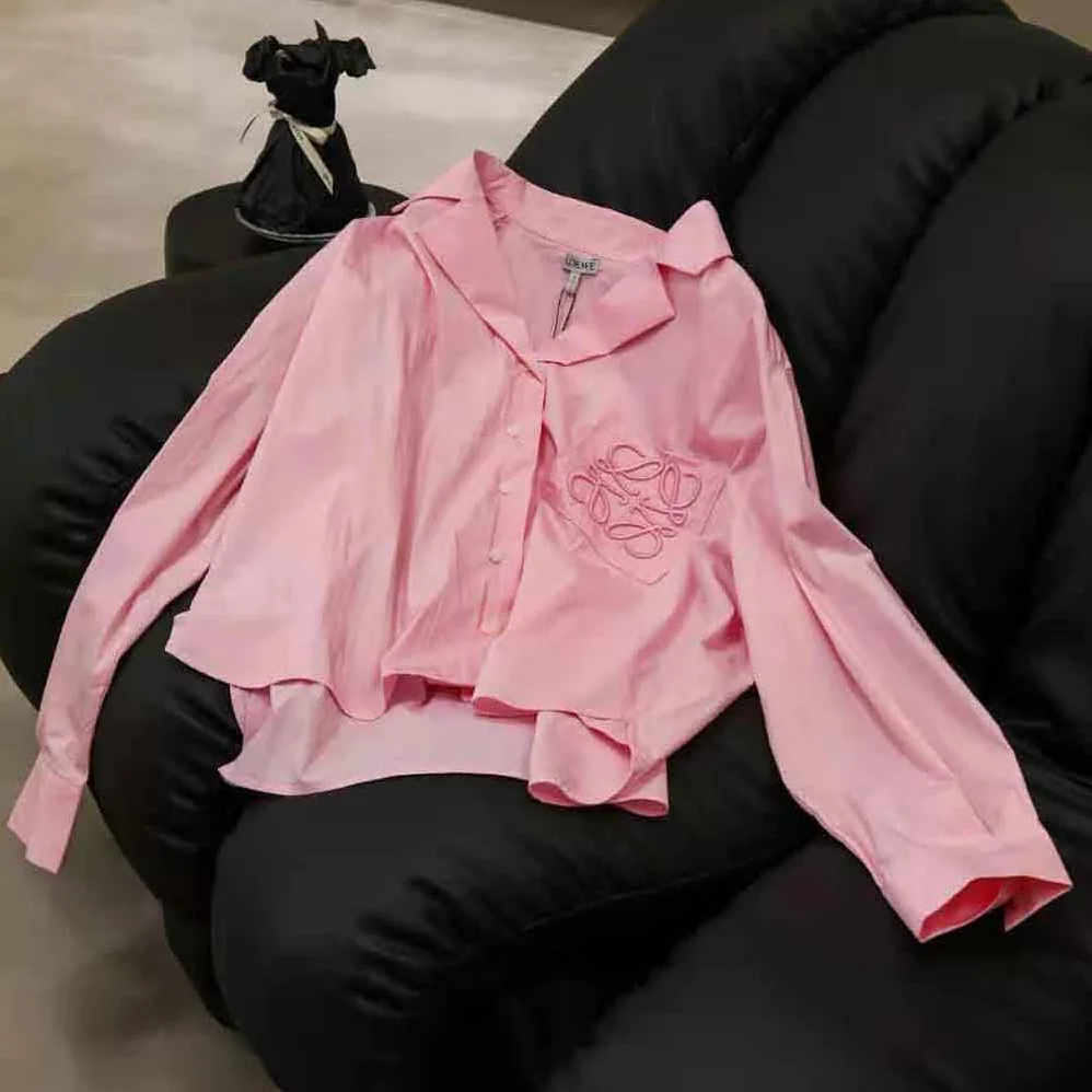 Loewe Anagram Pyjama Blouse in Cotton for Women in Pink