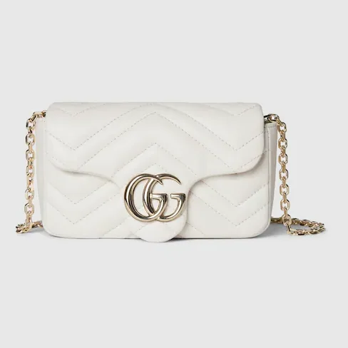 Gucci Marmont Mini Shoulder Bag in White Gold Hardware Gucci Marmont Mini Shoulder Bag in White Gold Hardware