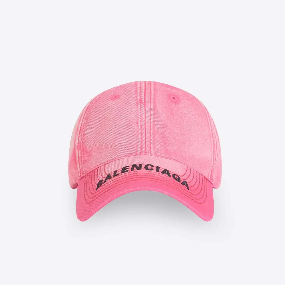 Balenciaga Cap in Fuchsia for Women in Black Embroidered Cotton Balenciaga Cap in Fuchsia for Women in Black Embroidered Cotton