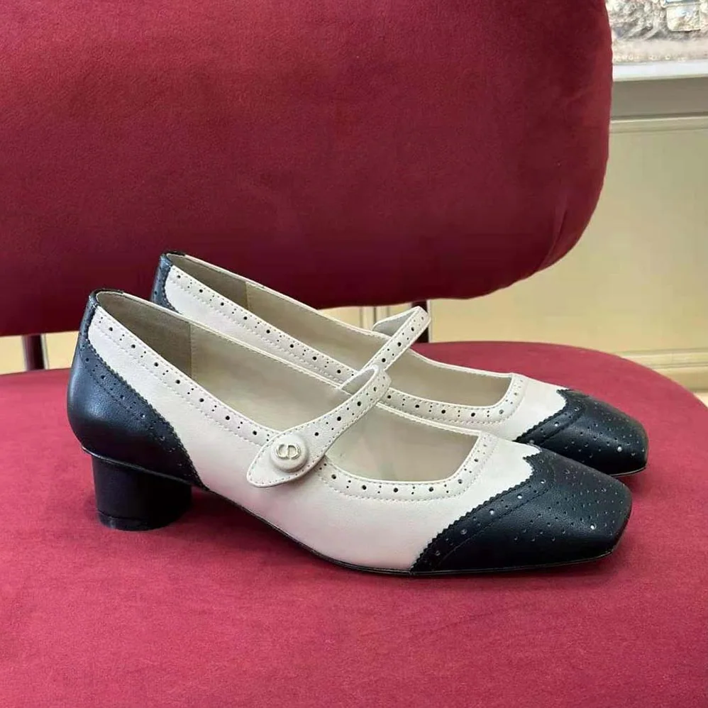 Dior Spectadior Ballet Pump Black and White Perforated Calfskin for Women Dior Spectadior Ballet Pump Black and White Perforated Calfskin for Women