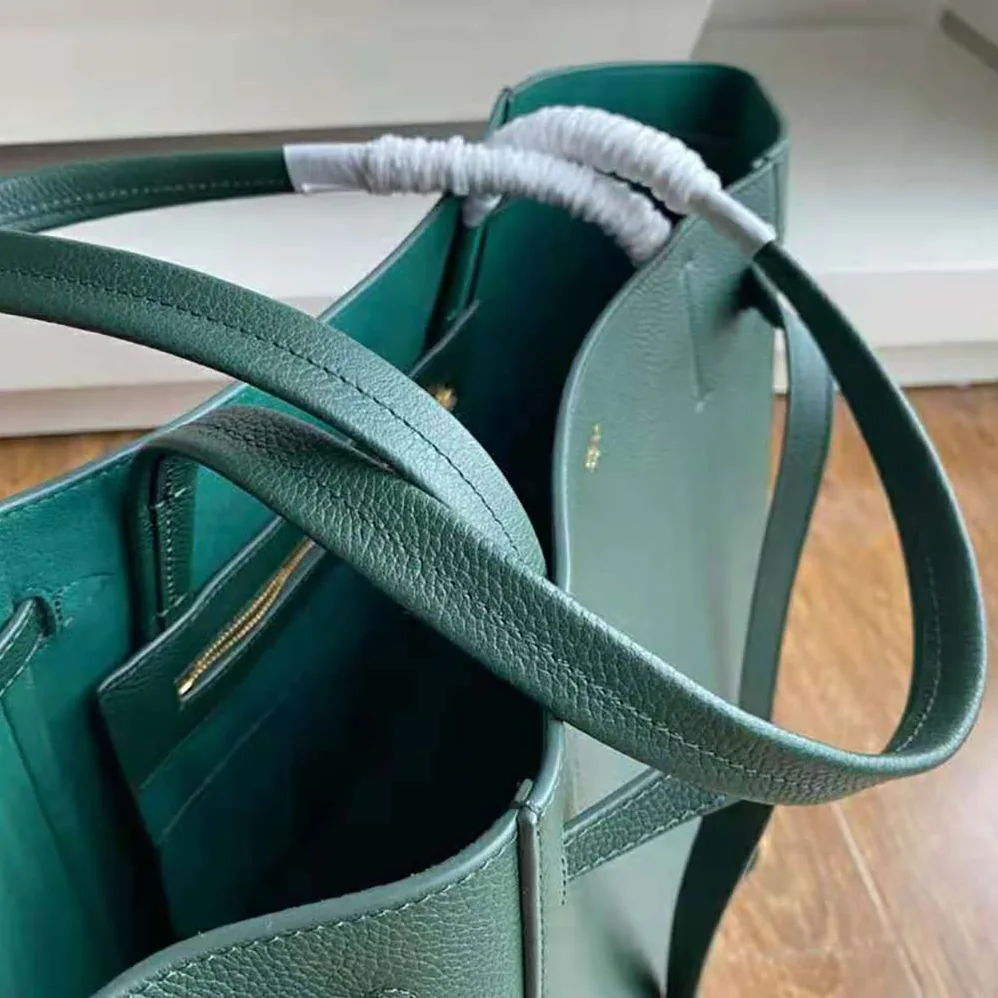 Celine Small Cabas Phantom in Soft Grained Calfskin for Women in Green