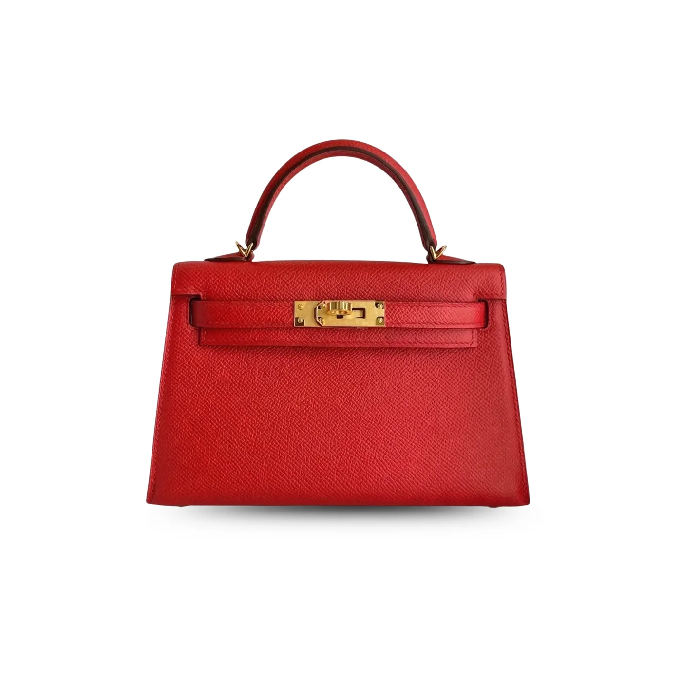 Hermes Kelly Mini Top Handle Bag in Rouge Epsom Gold Hardware
